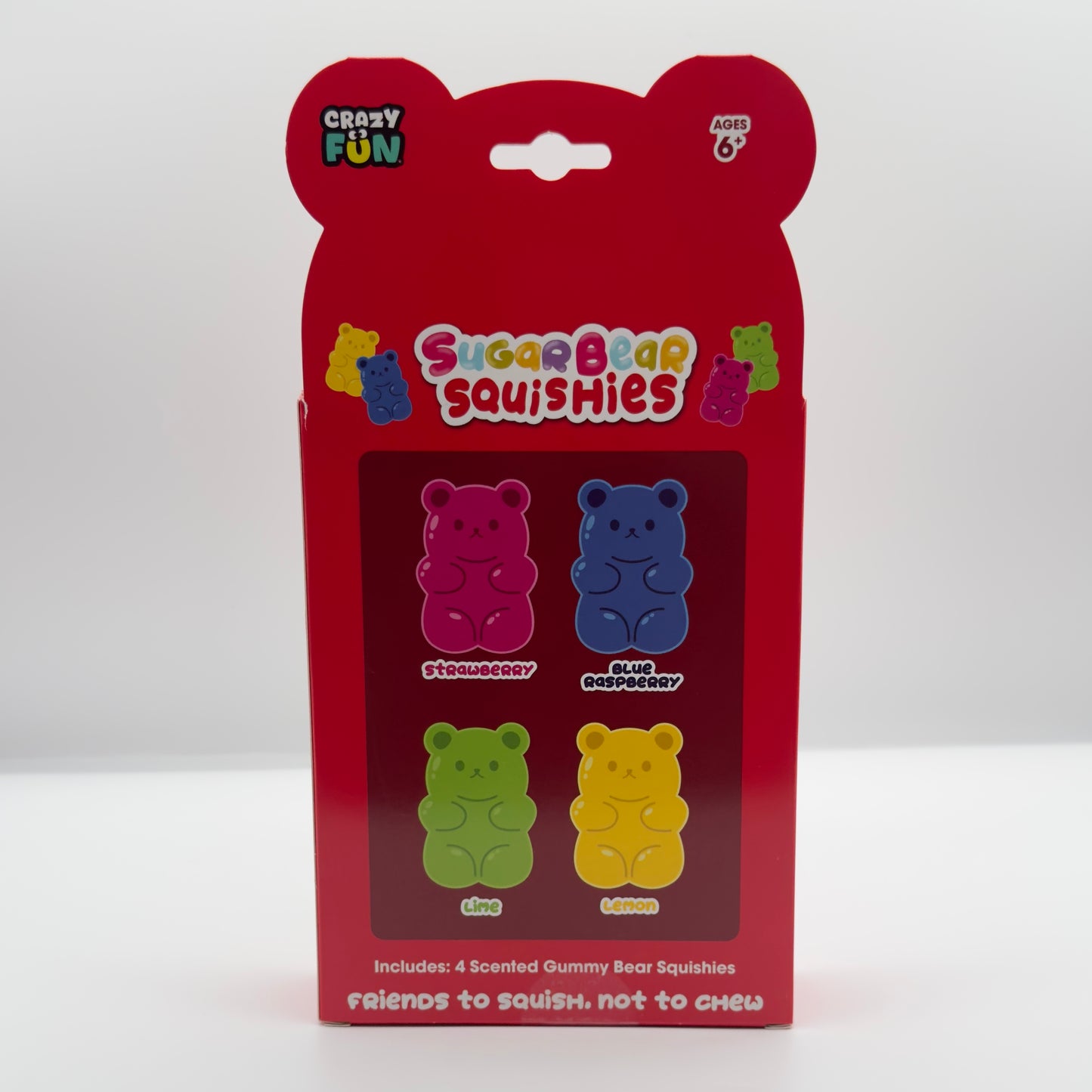 Crazy Fun Sugar Bear Squishies 4-Pack Mini Squishy Bear Cute Toys