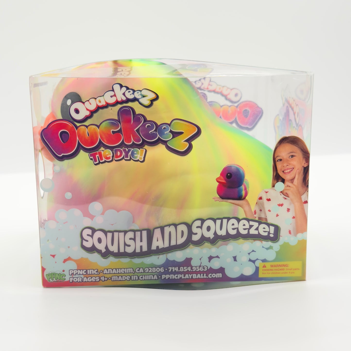 Quackeez Duckeez Jumbo Sized Squishy Tie-Dye Duck Toy (Colors May Vary)