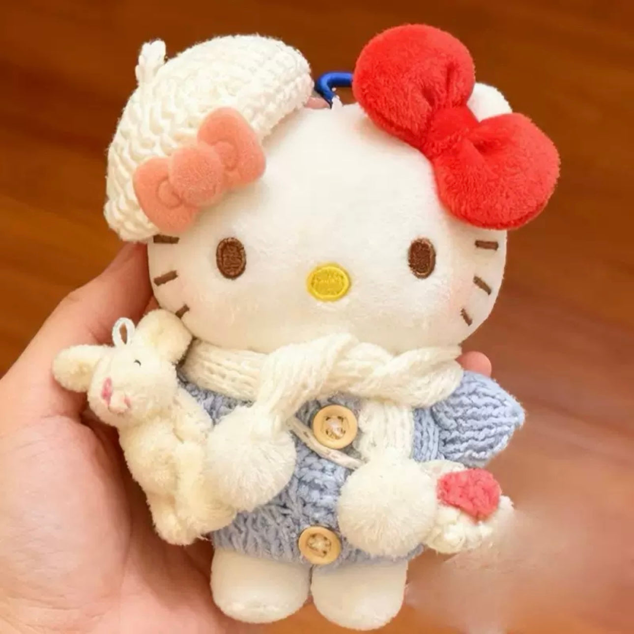 Hello Kitty Cute White Scarf Keychain Plushie