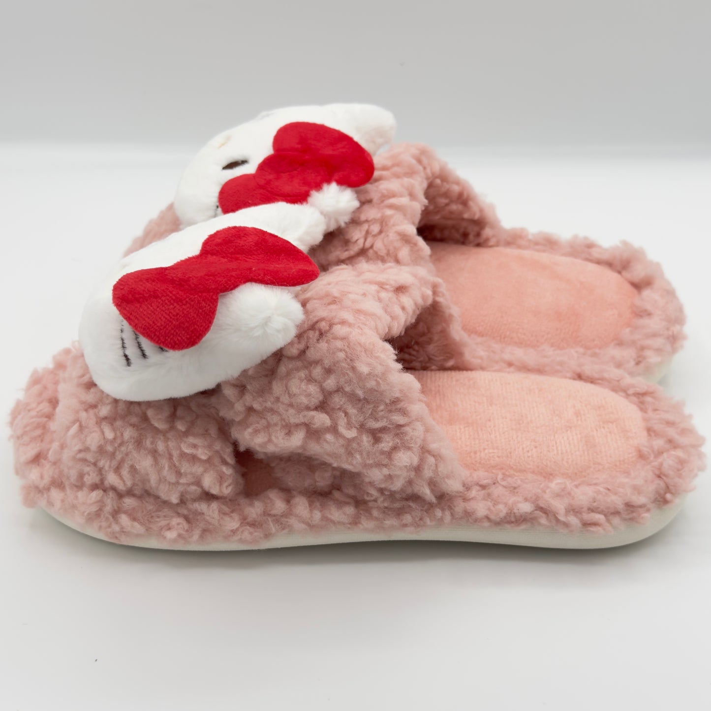 Hello Kitty Pink Warm Cute Fluffy Slippers