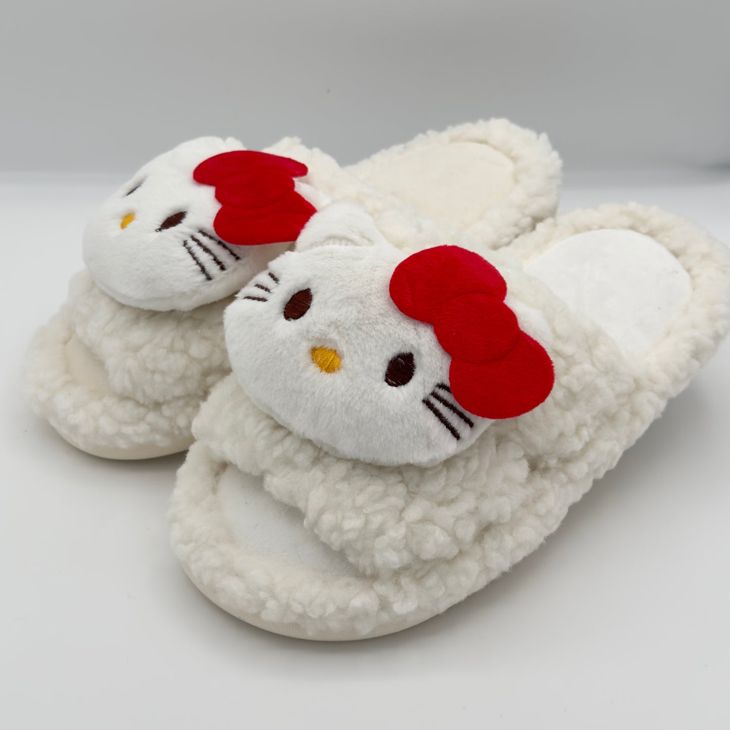 Hello Kitty White Cute Warm Fluffy Slippers