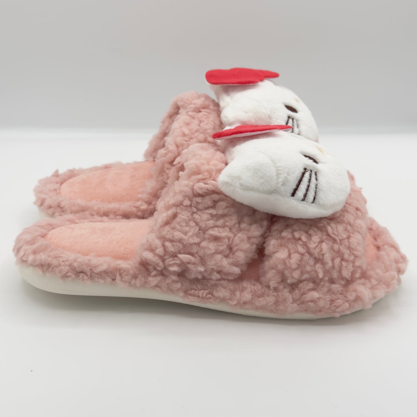 Hello Kitty Pink Warm Cute Fluffy Slippers