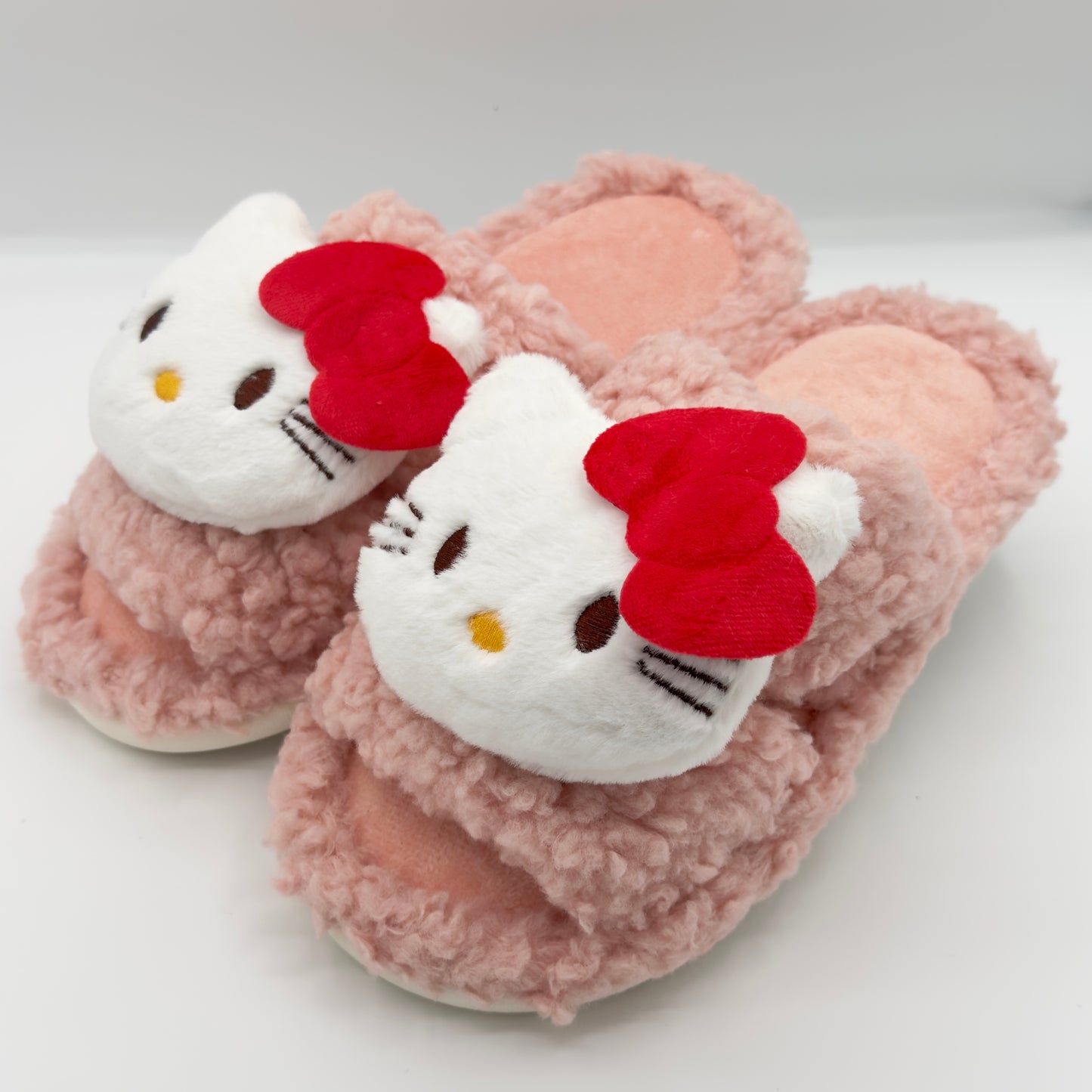Hello Kitty Pink Warm Cute Fluffy Slippers