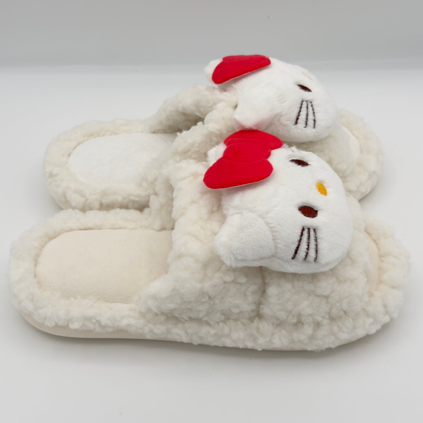 Hello Kitty White Cute Warm Fluffy Slippers